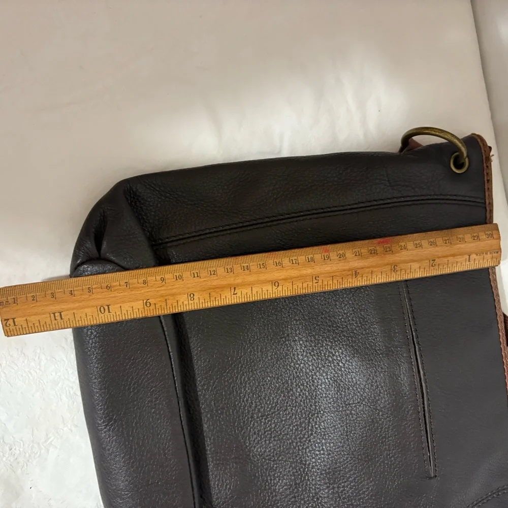 The Sak Dark Brown Leather Messenger Bag